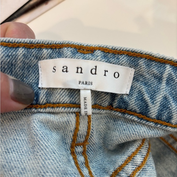 SANDRO PARIS flame jeans high rise straight leg light blue denim size 6 … - Picture 11 of 13